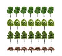 JINSBON 70pcs Alberi Modello 1:75/1:100 HO Z per TT Scale Layout Treno Giardino Edifici