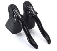 JINSBON Leva del freno da strada nero/argento, lega di alluminio, impugnatura regolabile (nero)