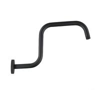 JINSBON Staffa per doccia, prolunga lunga per soffione doccia curva a collo d'oca, 32,5 x 20 cm, in acciaio inox, colore argento, per montaggio a soffitto con flangia (nero)