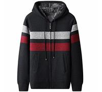 Jinsha Giacca da Maglia per Gli Uomini per l'inverno e Giacca per Il Tempo Libero degli Uomini con Colore Solido Zipper degli Uomini con Tasca Laterale(Navy-M)