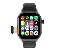 JINSHANGZI NEW XH022 Smart Watch 4G SIM Card 2.06'' AMOLED Screen GPS WIFI 190°Rotating Camera Video Call Goog1e Play Android Smartwatch (Black,2+32GB)