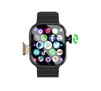 JINSHANGZI Original DW100 Smart Watch S10 Ultra 3 Smartwatch with 2.29inch Amoled Display GPS WiFi Face Unlock App Download Sim Card Slot (4GB 64GB,all Black)