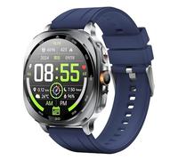 JINSHANGZI TS400 Men Smart Watch AMOLED Bluetooth Calling GPS Positioning Flashlight Compass Altitude Barometric Pressure Health Monitor (Blue)