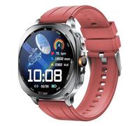 JINSHANGZI TS400 Men Smart Watch AMOLED Bluetooth Calling GPS Positioning Flashlight Compass Altitude Barometric Pressure Health Monitor (Red)