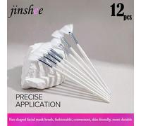 JINSHEE Pennello professionale per la cura del viso, pennello multifunzione a forma di ventaglio per maschere facciali, adatto per maschere facciali/spa/essenza, pennello esfoliante delicato per spa, 