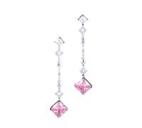 JINSHENGXINA Orecchini alla Moda con Nappe Lunghe in Zircone Quadrato(B_OneSize)