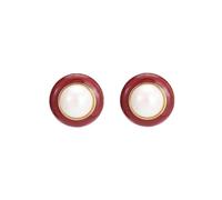 JINSHENGXINA Orecchini Geometrici A Goccia con Perle Rosse