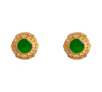 JINSHENGXINA Orecchini Rotondi Verdi da Donna 8 Mm