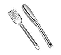 JINSHIN Seafood - Set di 2 Utensili per la Preparazione degli Alimenti, Colore: Argento