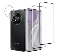 Jinshiweikai 4 Pezzi, 2 x Pellicola Vetro Temperato per Honor Magic 4 Pro e 2 x Pellicola Vetro Protettiva Fotocamera Posteriore,3D Copertura Totale,Durezza 9H,Antigraffio,HD Chiaro