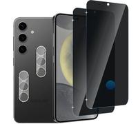 Jinshiweikai 4 Pezzi, 2 x Privacy Screen Protector for Samsung Galaxy S24 and 2 x Rear Camera Protective Glass Filmse,Privacy Angle of 28 Degrees ，Durezza 9H,Antigraffio