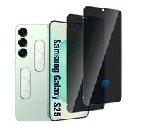 Jinshiweikai 4 Pezzi, 2 x Privacy Screen Protector for Samsung Galaxy S25 and 2 x Rear Camera Protective Glass Filmse,Privacy Angle of 28 Degrees ，Durezza 9H,Antigraffio