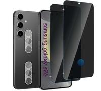 Jinshiweikai 4 Pezzi, 2 x Privacy Screen Protector for Samsung Galaxy S26 5G and 2 x Rear Camera Protective Glass Filmse,Privacy Angle of 28 Degrees ，Durezza 9H,Antigraffio