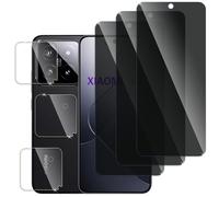 Jinshiweikai 4 Pezzi, 2 x Privacy Screen Protector for Xiaomi 14 and 2 x Rear Camera Protective Glass Filmse,Privacy Angle of 28 Degrees ，Durezza 9H,Antigraffio