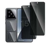 Jinshiweikai 4 Pezzi, 2 x Privacy Screen Protector for Xiaomi 15 and 2 x Rear Camera Protective Glass Filmse,Privacy Angle of 28 Degrees ，Durezza 9H,Antigraffio