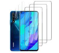 Jinshiweikai 6 Pezzi, 3 x Pellicola Vetro Temperato per HUAWEI Nova 5T e 3 x Pellicola Vetro Protettiva Fotocamera Posteriore,Durezza 9H,Antigraffio,Anti-Impronte,HD Chiaro
