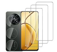 Jinshiweikai 6 Pezzi, 3 x Pellicola Vetro Temperato per Realme 12 X 5G e 3 x Pellicola Vetro Protettiva Fotocamera Posteriore,Durezza 9H,Antigraffio,Anti-Impronte,HD Chiaro