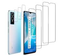 Jinshiweikai 6 Pezzi, 3 x Pellicola Vetro Temperato per vivo Y76 5g e 3 x Pellicola Vetro Protettiva Fotocamera Posteriore,Durezza 9H,Antigraffio,Anti-Impronte,HD Chiaro