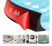 JINSIHU Barriera Doccia Ferma Acqua, Soglia Pieghevole Autoadesiva Doccia per Acqua Barriera Striscia di Ritenzione per la Separazione a Umido e Asciutto per Bagno Cucina e Toilette (Nero)