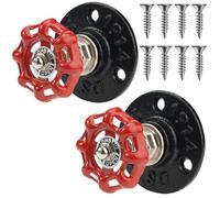 Jinsion 2 PACK Appendiabiti da Parete Vintage Tubi Industriale in Ferro, Ganci per Tubo in Stile Parete Industriale Rétro per Appendere Accappatoi per Asciugamano, Borsa, Ombrello, Antica Decorazione