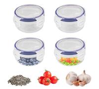 Jinsion 4 Pezzi 120 ml Contenitori Plastica con Coperchio per Alimenti Piccoli,Vasetti Plastica Ermetico (PP),Contenitori Freezer Cibo Barattoli Piccoli per la Conservazione Degli Surgelare Alimenti