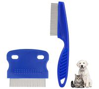 JINSION Pettine per Pidocchi per Gatti Cane, 2PC Pettine Pulci Gatto a Denti Fini Strumenti per la Pulizia, Pettine Antipulci per Gatti Cani per Toelettatura Rimuovi Galleggiante peli Zecche Rimozione