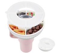 Jinsion Stanley Cup 40 oz Ciotoline da Snack in Silicone, Riutilizzabile Ciotola Snack con Coperchio e 4 Scomparti, Compatibile con Stanley da 40 oz, per Snack e Caramelle, Bianco (Coppa non inclusa)