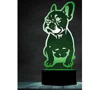 Jinson well 3d Bouledogue Francese cane LED lampada di illusione ottica lampada luce notturna con cavo USB e 7 colori decorazione per bambini camera comodino tavolo