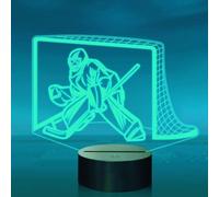 Jinson well 3D Hockey su ghiaccio, luce notturna a LED, lampada ottica, luce notturna, illusione, 7 colori che cambiano il colore, tavolo da scrivania, lampade con acrilico piatto ABS base USB
