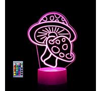 Jinson well Lampada a forma di fungo 3D notte luce notturna a LED Illusione ottica 16 colori che cambiano il colore da tavolo da scrivania lampade con acrilico USB giocattolo