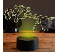 Jinson well Lampada a pistola 3D lampada a LED a illusione ottica, 7 colori che cambiano il tocco da tavolo tavolo lampada decorazione perfetta piatto ABS base USB cavo giocattolo creativo