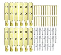 JINTANG 12PCS ganci per quadri,ganci per specchio a muro,ganci da parete,per appendere l'immagine, lo specchio, l'orologio ed ecc. (Golden)