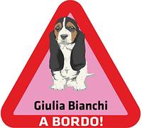 JINTORA Adesivo con Il Nome del Bambino a Bordo - Bebe - con Il Nome Desiderato - 043 - Bastone da lebbra - 17x15 cm per Bambini, Automobile lunotto - Adesivi Personalizzati