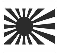 JINTORA Adesivo per auto - Bandiera di guerra del Giappone - 140x99 mm - JDM - Die cut - Auto - finestra - laptop - Tuning - nero