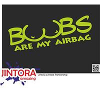 JINTORA Adesivo per auto - Le tette sono il mio Airbag - 210x90 mm - JDM - Die cut - Auto - finestra - laptop - Tuning - calce