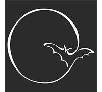 JINTORA Adesivo per auto - Luna con pipistrello - 115x99 mm - JDM - Die cut - Auto - finestra - laptop - Tuning - bianco