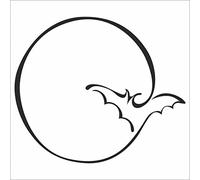 JINTORA Adesivo per auto - Luna con pipistrello - 115x99 mm - JDM - Die cut - Auto - finestra - laptop - Tuning - nero