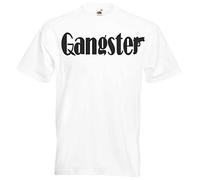 JINTORA - Maglietta Uomo Bianco - XL - Gangster - Crimine organizzato dalla Mafia - Stampato, per Sport scolastici ricreativi con Motivo