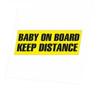 JINTORA - This Unique Baby ON Board Sticker Clearly Tells tailgaters to Keep Distance. Unlike The Window Baby on Board Sign, There is No Blocked View. Satisfaction or Free! - 200x96mm