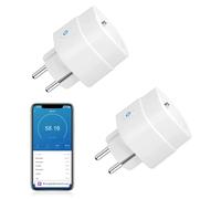 Jinvoo Smart Plug, WiFi, telecomando WiFi, mini monitoraggio della corrente, presa intelligente, Alexa compatibile con Alexa, Google Home, Smart Life, telecomando, 16 A, confezione da 2
