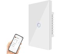 Jinvoo WiFi Smart Light Switch 1 gang 220V 10A 1000W Tempered Glass Smartphone Remote Timer control Tuya Smart Life app No Hub Required compatible with echo Google Assistant CE RoHS