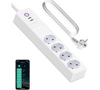 Jinvoo Zigbee Smart Power Strip Surge Protector EU con 4 uscite CA, 2 USB, 16A 3500W telecomando app, funzione timer, hub is required compatibile con Alexa e Google Home CE RoHS