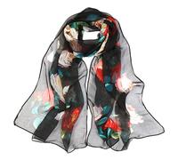 JinweiS 1 elegante sciarpa personalizzata, sciarpa sottile Lotus Stagno Moonlight (nero)