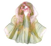 JinweiS 1 elegante sciarpa personalizzata, sciarpa sottile Lotus Stagno Moonlight (verde)