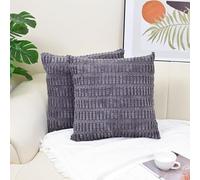 JinweiS 2 federe semplici in tinta unita con grani di grano, classiche e senza tempo, una semplice federa in tinta unita che si abbina a qualsiasi letto 50 x 50 cm (grigio scuro