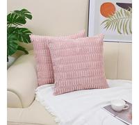 JinweiS 2 federe semplici in tinta unita con grani di grano, classiche e senza tempo, una semplice federa in tinta unita che si abbina a qualsiasi letto 50 x 50 cm (rosa