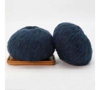 JinweiS 200 g (8 rotoli) Premium Silk-Mohair Luxury Yarn, miscela ultra morbida per progetti a maglia e uncinetto, blu navy A