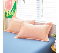 JinweiS 3 federe in cotone lavato Seersucker con bordo largo Inizia la tua notte da sogno con questa comoda federa traspirante 48 x 74 cm (giada chiaro