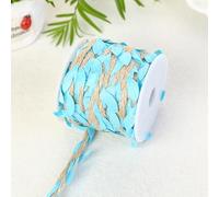 JinweiS Nastro di iuta a forma di foglia, 20 m in totale, 5 mm di filo di iuta naturale con foglie artificiali, utilizzato per artigianato, matrimoni, feste nel parco della fauna selvatica