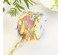 JinweiS Nastro di iuta a forma di foglia, 20 m in totale, 5 mm di filo di iuta naturale con foglie artificiali, utilizzato per artigianato, matrimoni, feste nel parco della fauna selvatica